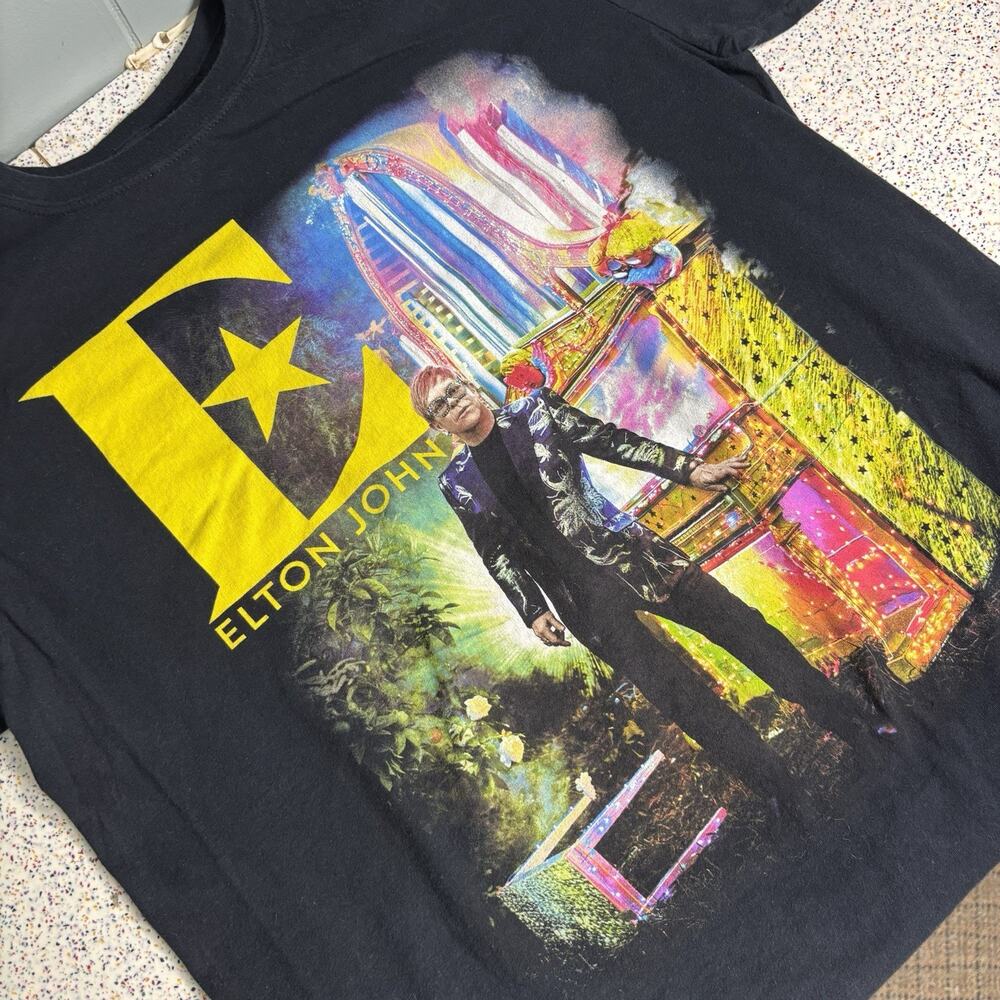 2018 Elton John Farewell Yellow Brick Road Band Your Music Shirt Large Concert